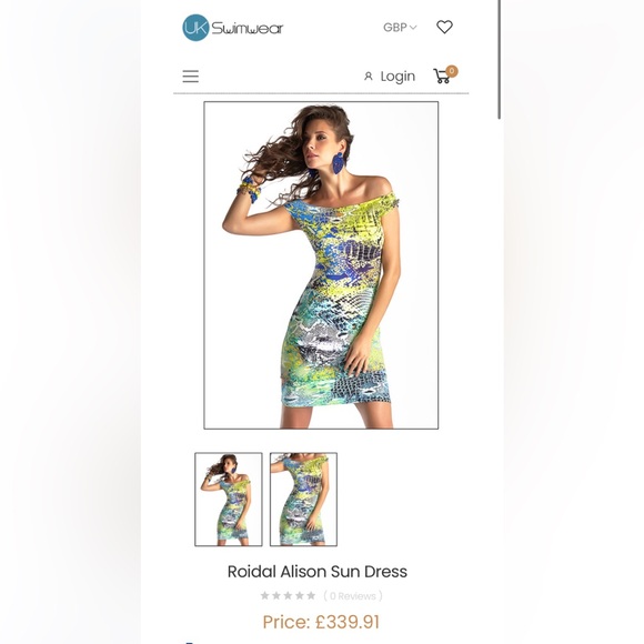 Roidal $300 Made in Spain Designer Swim Boat Neck Sun Dress Size 12 US in EUC - Picture 8 of 13